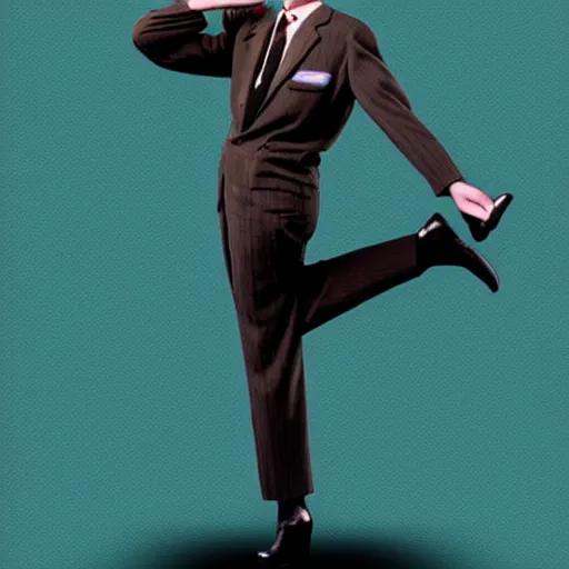 Image similar to mr. bean as a male pinup. male pin - up poster.