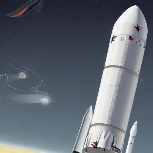 Image similar to illustration of space x rockets from the future