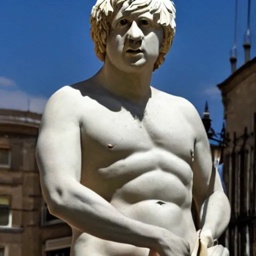 Prompt: Boris Johnson as michaelangelos David statue