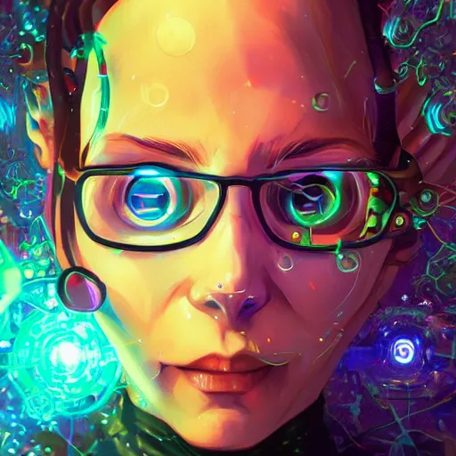 Image similar to skill magic geek inside matrix deepdream radiating a glowing aura stuff loot legends stylized digital illustration video game icon artstation lois van baarle, ilya kuvshinov, rossdraws,