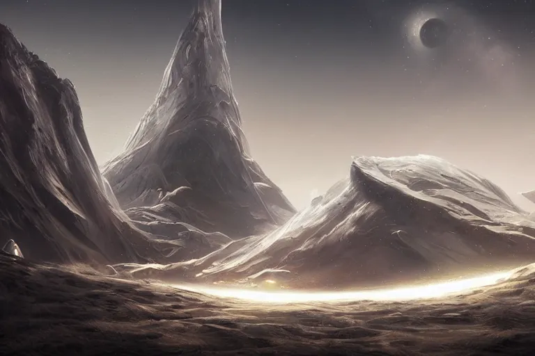 Image similar to futuristic space landscape by Jessica Rossier and HR Giger