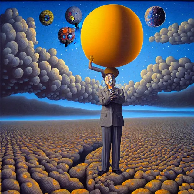 Prompt: an oil on canvas portrait painting of a clown, surrealism, surrealist, cosmic horror, rob gonsalves, high detail