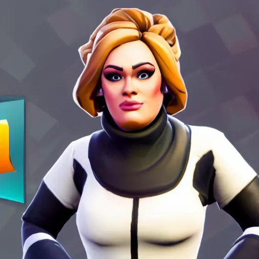 Image similar to an in-game screenshot of Adele as a skin in Fortnite