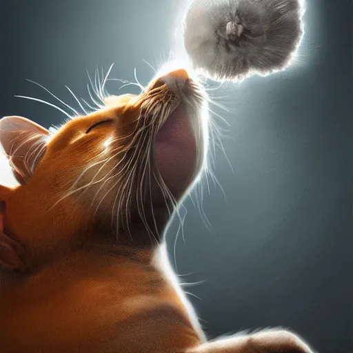 Image similar to A cat slapping a seal, cinematic lighting, digital art, trending on artstation