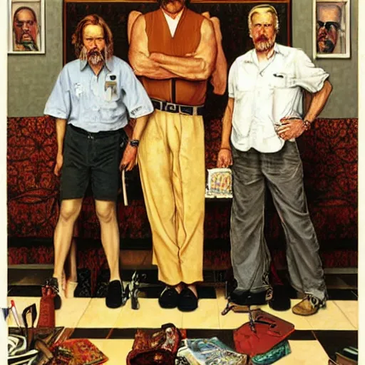 Image similar to The Big Lebowski portrait by norman Rockwell, epic