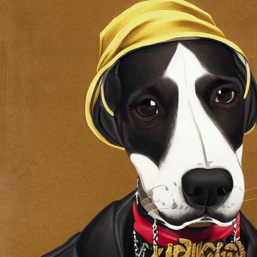 Image similar to A dog snooping the rapper Snoop Dogg, rococo painting, smooth, sharp focus,, pixiv, ultra highly detailed