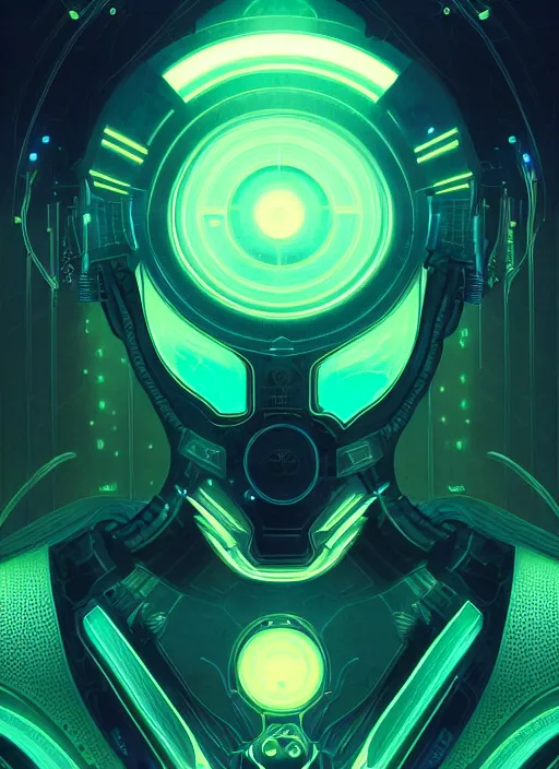 Image similar to symmetry!! portrait of luke skwyalker, sci - fi, tech wear, glowing lights!! intricate, elegant, highly detailed, digital painting, artstation, concept art, smooth, sharp focus, illustration, art by artgerm and greg rutkowski and alphonse mucha, green mist background