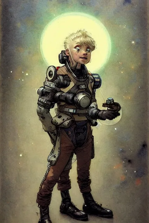 Image similar to ( ( ( ( ( 2 0 5 0 s retro future boy 1 0 old boy super scientest posing in space pirate mechanics costume full portrait.. muted colors. ) ) ) ) ) by jean - baptiste monge!!!!!!!!!!!!!!!!!!!!!!!!!!!!!!