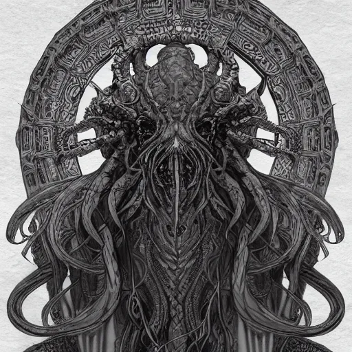 Image similar to a ancient cthulhu goddess, D&D, fantasy, intricate, highly detailed,, artstation, concept art, smooth, sharp focus