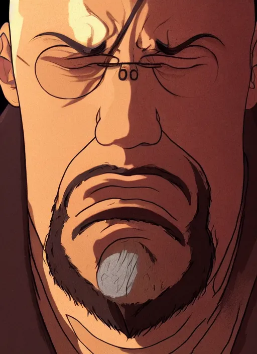 Image similar to centered!! macro head portrait of medieval sneezing king dwayne johnson, artstation, detailed cartoon, elegant, digital painting, concept art, smooth, sharp focus, illustration, ghibli, makoto shinkai, don bluth, fujita goro, jean giraud, akihiko yoshida, tom whalen 8 k