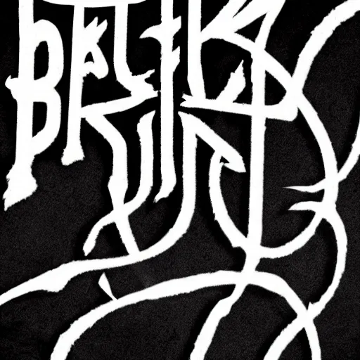 Image similar to black metal band font, unreadable, looks like varicose veins, symmetrical, rudimentary