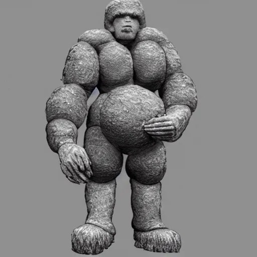 Prompt: ultra realistic and intricate detailed photograph of giant golem