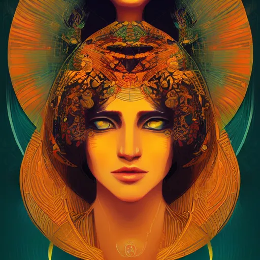 Prompt: a portrait of a beautiful goddess by Petros Afshar