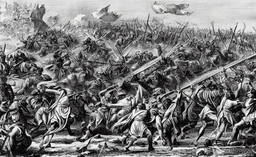 Prompt: italian brigands ambushed by papal state troops