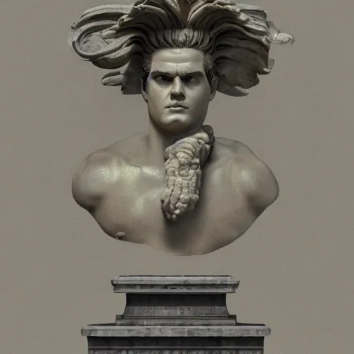 Image similar to hyperrealistic dslr film still of ace ventura pet detective as ancient roman statue, stunning 8 k octane comprehensive 3 d render, inspired by istvan sandorfi & greg rutkowski & unreal engine, perfect symmetry, dim volumetric cinematic lighting, extremely hyper - detailed, extremely lifelike attributes & lifelike texture, intricate, masterpiece, artstation, stunning