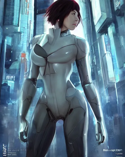 Image similar to weta disney pixar movie still portrait photo of motoko kusanagi ghost in the shell : : as cyborg woman by pixar : : by weta, wlop, ilya kuvshinov, rossdraws, artgerm, marvel, maxim cover, latex, octane render, sweaty, iridescent, bright morning, anime, liosh, mucha : :