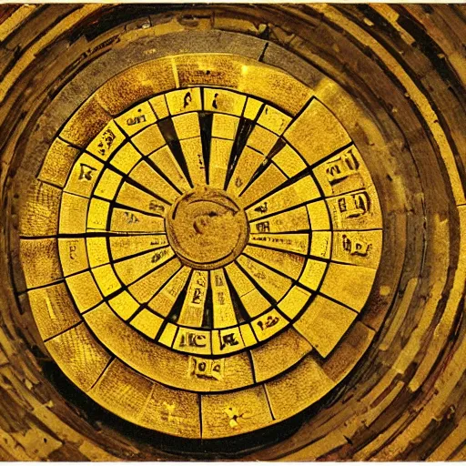 Image similar to an ancient golden wheel of fortune.