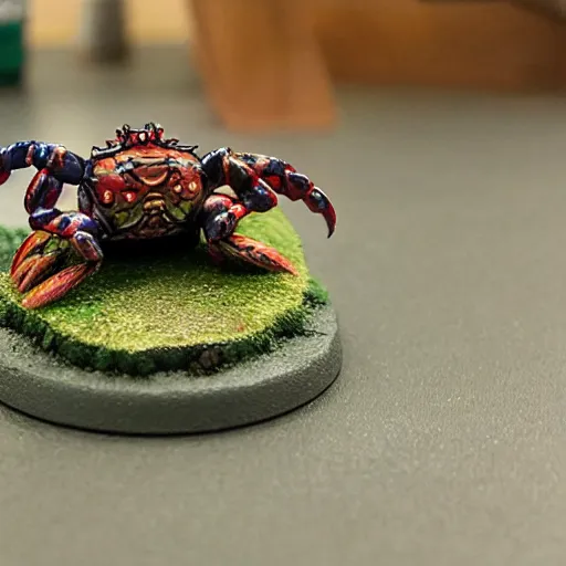 Image similar to Half crab half tank, painted wargaming miniature