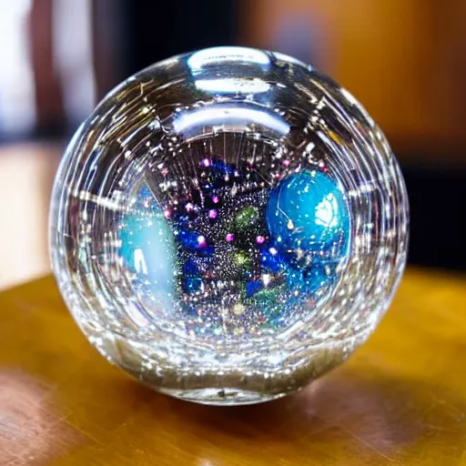 Image similar to An Ornate Embellished Crystal Ball containing the Universe inside.