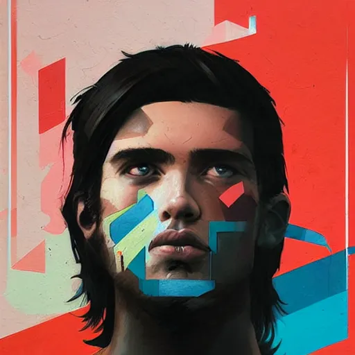 Prompt: Blondie beautiful guy with broken smile profile picture by Greg Rutkowski, asymmetrical, Organic Painting , Matte Painting, geometric shapes, hard edges, graffiti, street art:2 by Sachin Teng:4