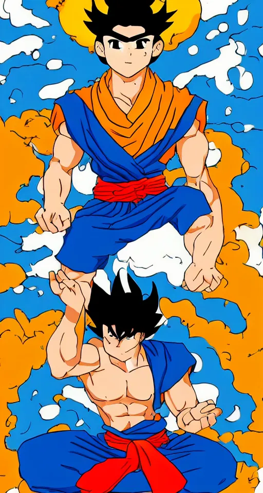 Image similar to Sangoku , super Saian, modern anime style