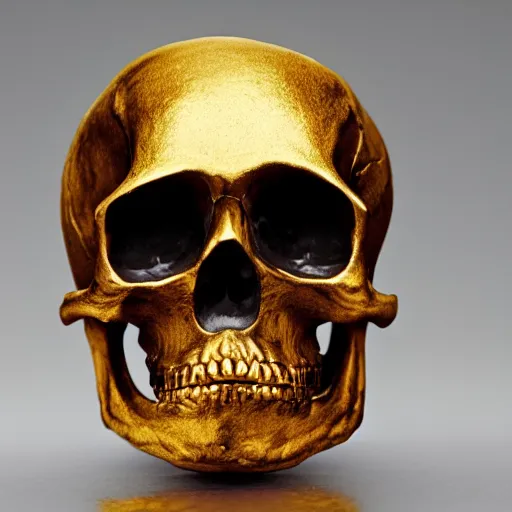 Image similar to A Skeleton made of gold,