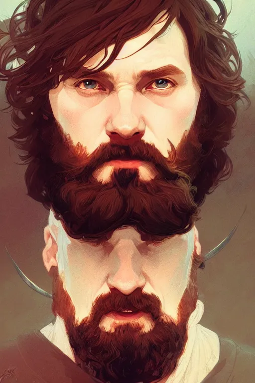 Prompt: a portrait of gimli, fantasy, sharp focus, intricate, elegant, digital painting, artstation, matte, highly detailed, concept art, illustration, ambient lighting, art by ilya kuvshinov, artgerm, alphonse mucha, and greg rutkowski