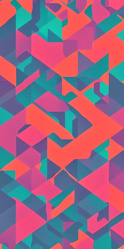 Image similar to minimalist abstract hd phone wallpaper, cyberpunk color palette, geometric, trending on behance