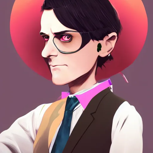 Prompt: Manuel Valls dressed like a woman, digital painting, 4k, anime key visual, artstation, kuvshinov ilya, fisheye lens