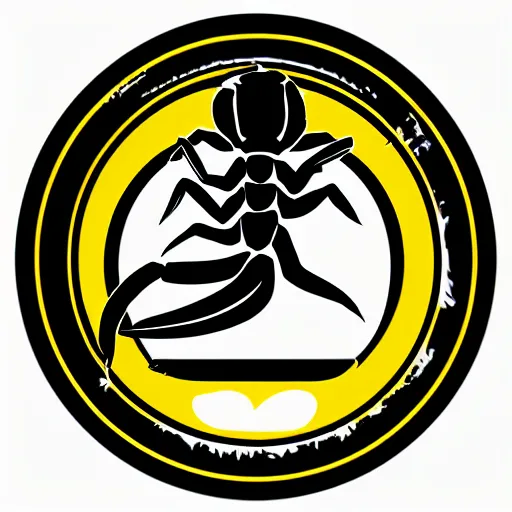 Prompt: a scorpion logo, a cartoon scorpion in circle