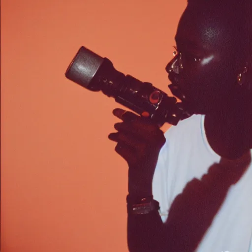 Prompt: 3 5 mm portrait of bel the unfunky homosapien, portrait, 1 9 9 2,