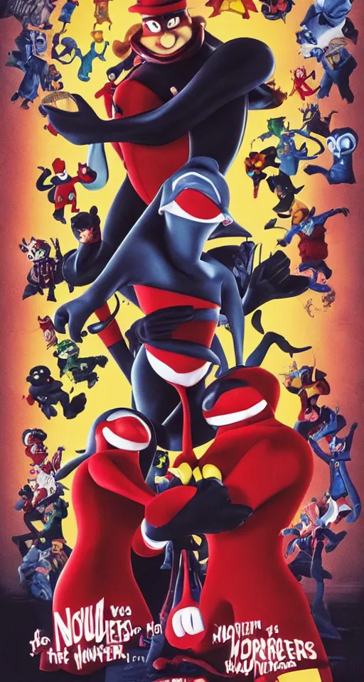 Image similar to movie poster for the noid vs the hamburglar, action, supernatural, directed by guillermo del toro