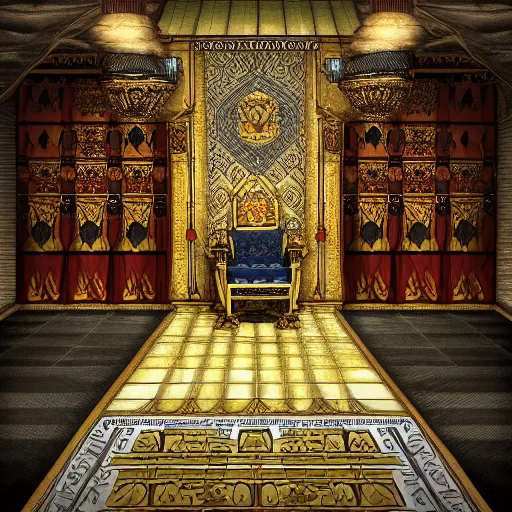 Prompt: Digital art of the throne room Imperial