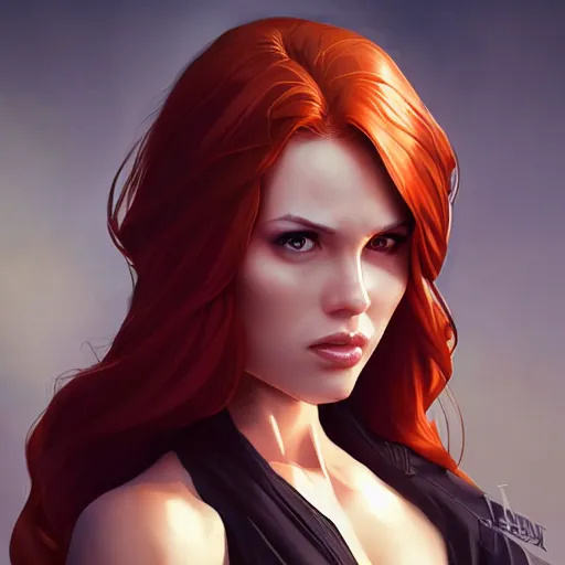 Image similar to mara jade by artgerm and wlop, great composition, chiaroscuro lighting