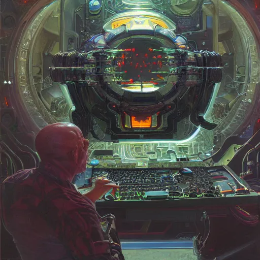 Image similar to The inner workings of a demon computer, Sci-Fi art by Donato Giancola and James Gurney, digital art, trending on artstation