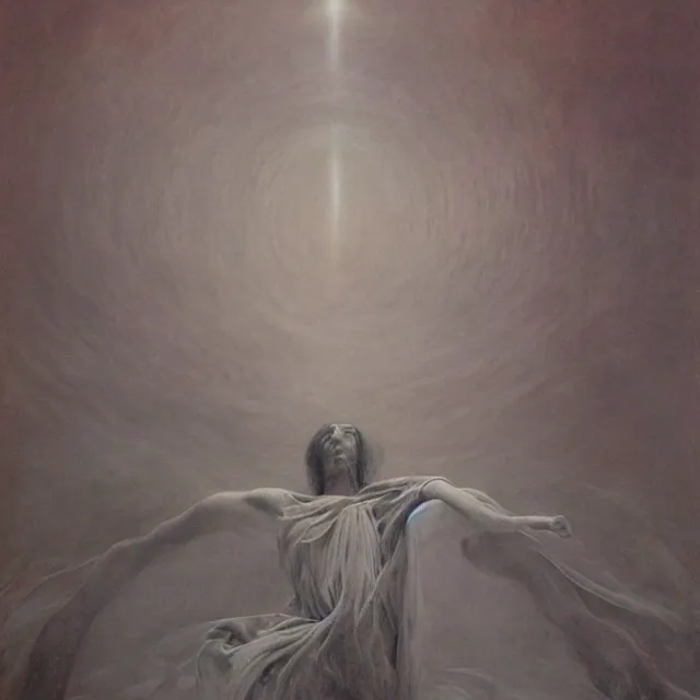 Image similar to Boreas by Zdzisław Beksiński, oil on canvas