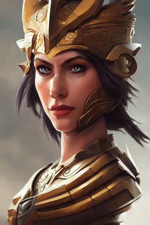 Image similar to amazon valkyrie athena, d & d, fantasy, portrait, highly detailed, headshot, digital painting, trending on artstation, concept art, sharp focus, illustration, art by artgerm and greg rutkowski and magali villeneuve