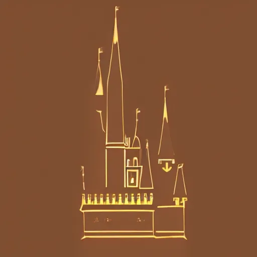 Prompt: minimalist art of disney world castle, trending on artstation