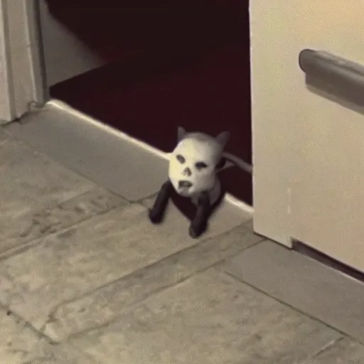 Prompt: security camera footage of a demon in my doorstep