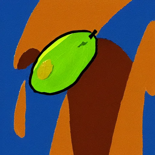 Image similar to avocado being stolen, cave painting