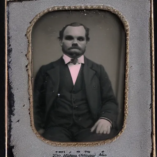 Image similar to tintype photo of bizarro