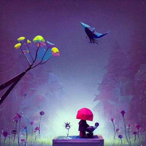 Image similar to low poly, pixar, la pianista Elesky en surreal hybrid animals, nostalgia for a fairytale, magic realism, flowerpunk, mysterious vivid colors by andy kehoe and amanda clarke en un mundo de Gediminas Pranckevicius