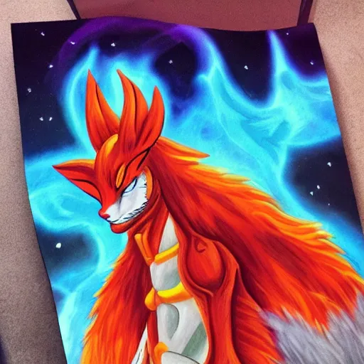 Prompt: Kurama the nine-tailed fox 🎨🖌️