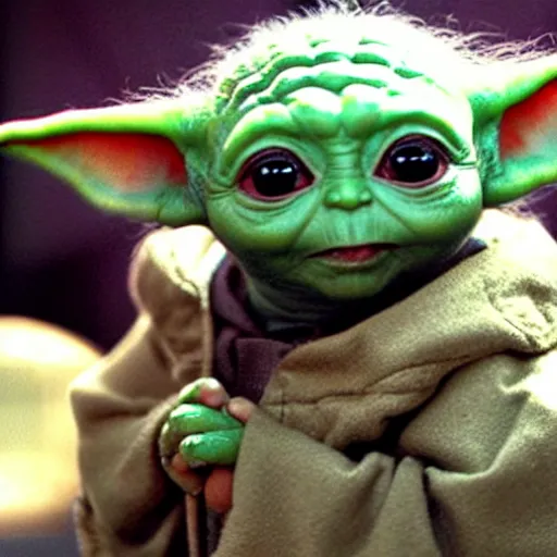 Prompt: baby yoda from the mandalorian