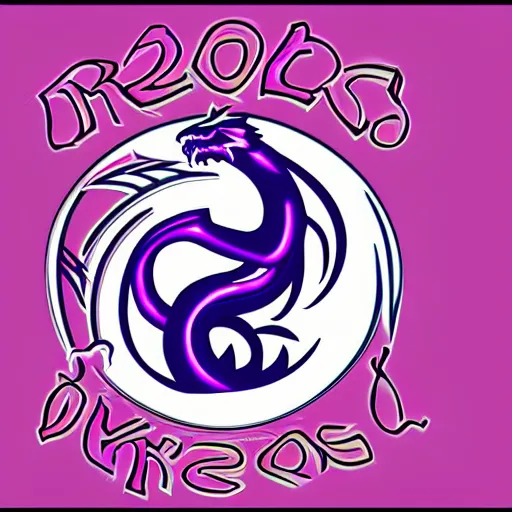 Image similar to a logo of girls robototechnic team called purple dragons, digital art