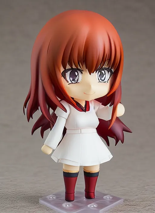 Image similar to 8 0 mm resin detailed miniature of an anime nendoroid of a lovely red - hair girl, figurine, detailed product photo, product introduction photos, 4 k, full body
