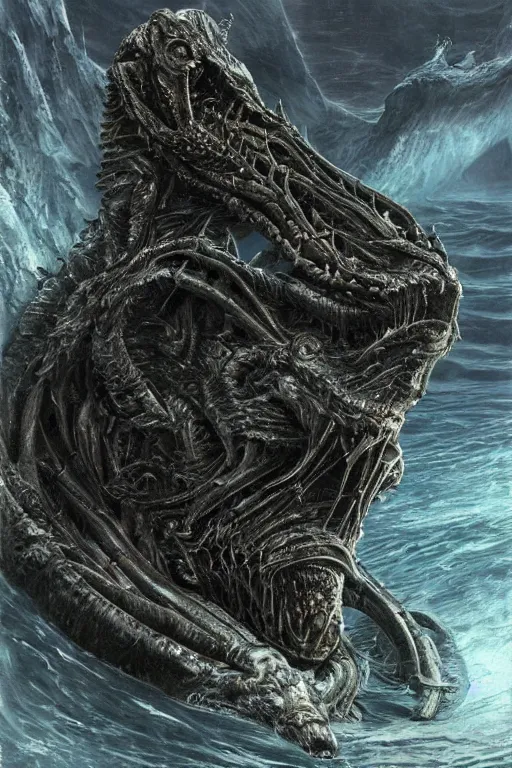 Image similar to elon musk as a scary sea monster, photorealistic, cinematic lighting, highly detailed, very intricate, by hr giger