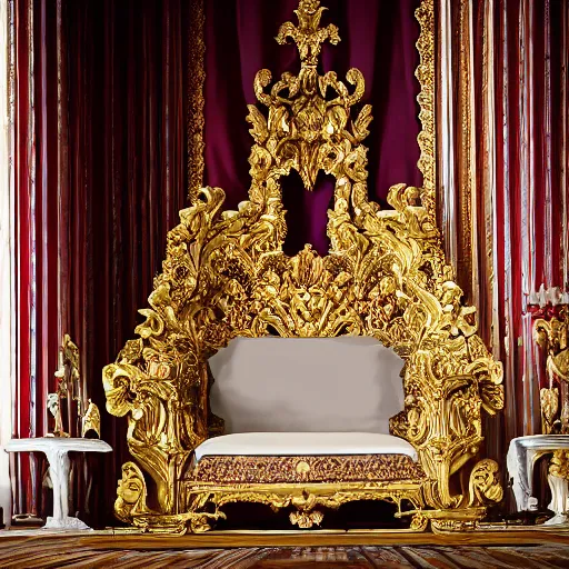 Prompt: royal throne in the royal palace, Ultra Lux Interiors Look Like When They're Inspired by Games of thrones