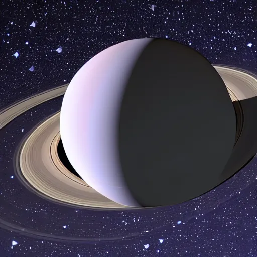 Prompt: saturn in place of the moon in the night sky