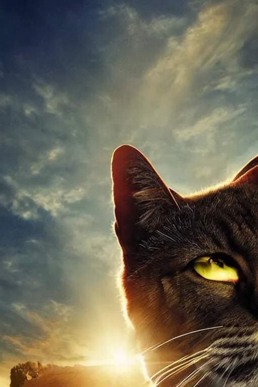 Image similar to a movie poster for warrior cats, depth of field, sun flare, hyper realistic, very detailed, backlighting, cgi, by wayne mclouglin